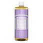 Dr. Bronner's Organic Lavender Castile Liquid Soap in a 32 oz bottle, with a clear label and white pump dispenser.
