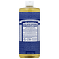Dr. Bronner's Organic Peppermint Castile Liquid Soap in a 32 fl oz bottle on a bathroom countertop