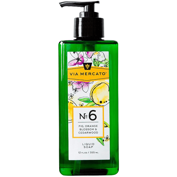 Pasteur Pharmacy Via Mercato Nro. 6 Liquid Soap in 12oz bottle with fig, orange blossom, and cedarwood scent.