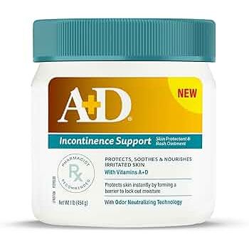 Pasteur Pharmacy A+D Incontinence Support Skin Protectant and Rash Ointment in a 16 oz lotion bottle, designed for skin protection and rash relief.