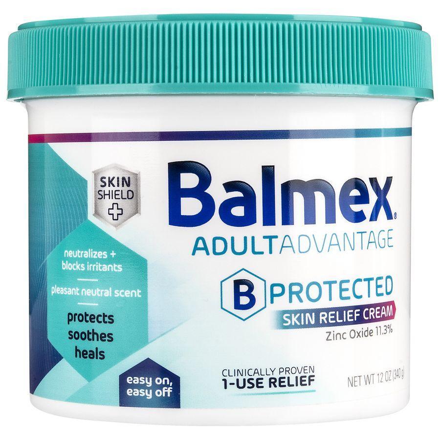 Balmex Adult Care Rash Cream lotion and moisturizer in 12 oz (340g) tube, designed for soothing adult skin irritations.