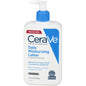 CeraVe Daily Moisturizing Lotion for normal to dry skin in a 16.9oz bottle, featuring a white pump dispenser and clear label