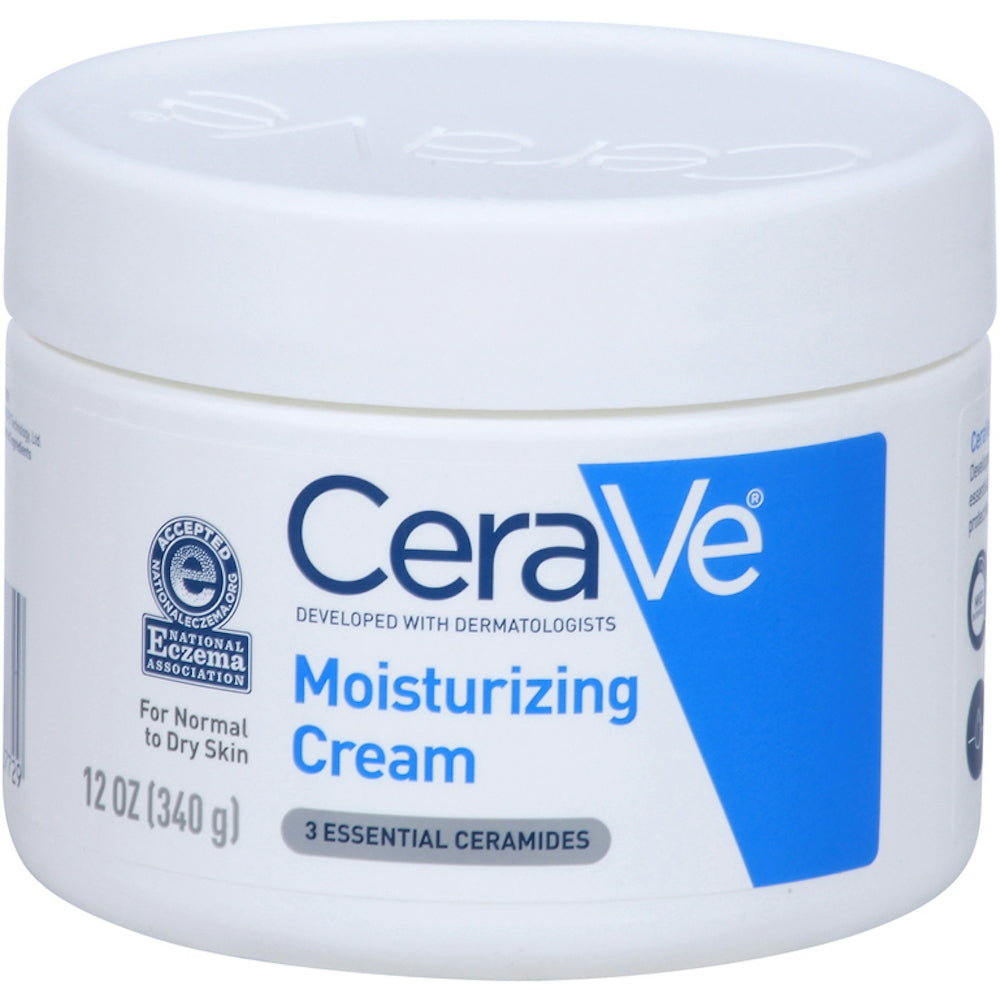 CeraVe Moisturizing Cream for normal to dry skin in a 12 oz jar, hydrating lotion by Pasteur Pharmacy