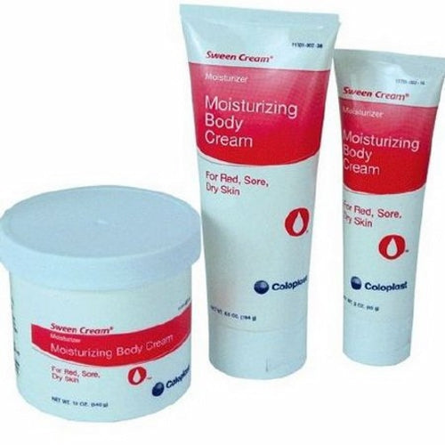 Coloplast Sween 24 Moisturizing Body Cream 2 oz bottle, smooth lotion and moisturizer for skin care.