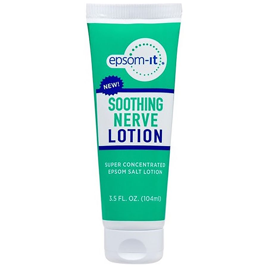 Epsom-It Soothing Nerve Lotion by Pasteur Pharmacy in a 3.5 fl oz bottle, featuring magnesium sulfate for nerve recovery.