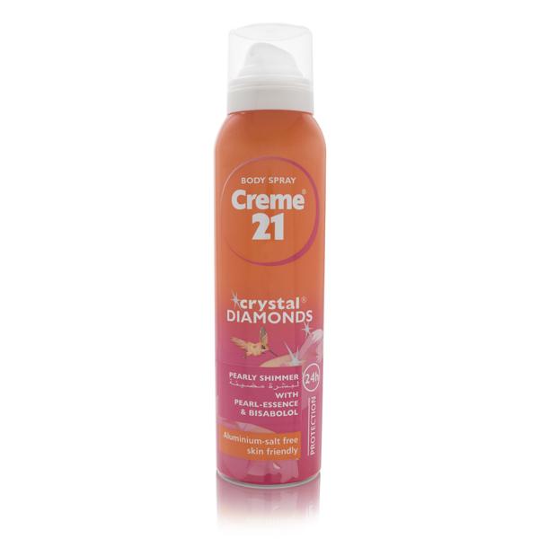 Fa Pink Passion Crystal Diamonds Body Spray with pearly shimmer, 150ml, featuring 24-hour protection and a sparkling floral scent.