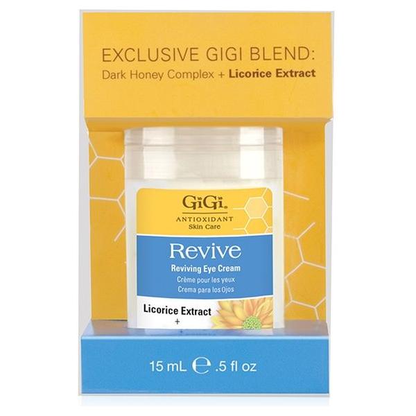 GiGi Revive Eye Cream by Pasteur Pharmacy in a 0.5 oz tube, moisturizing and revitalizing delicate eye area.