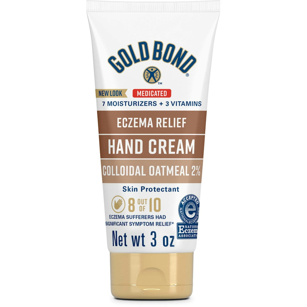 Gold Bond Ultimate Eczema Relief Hand Cream in tube, moisturizing lotion for dry, irritated skin, from Pasteur Pharmacy.