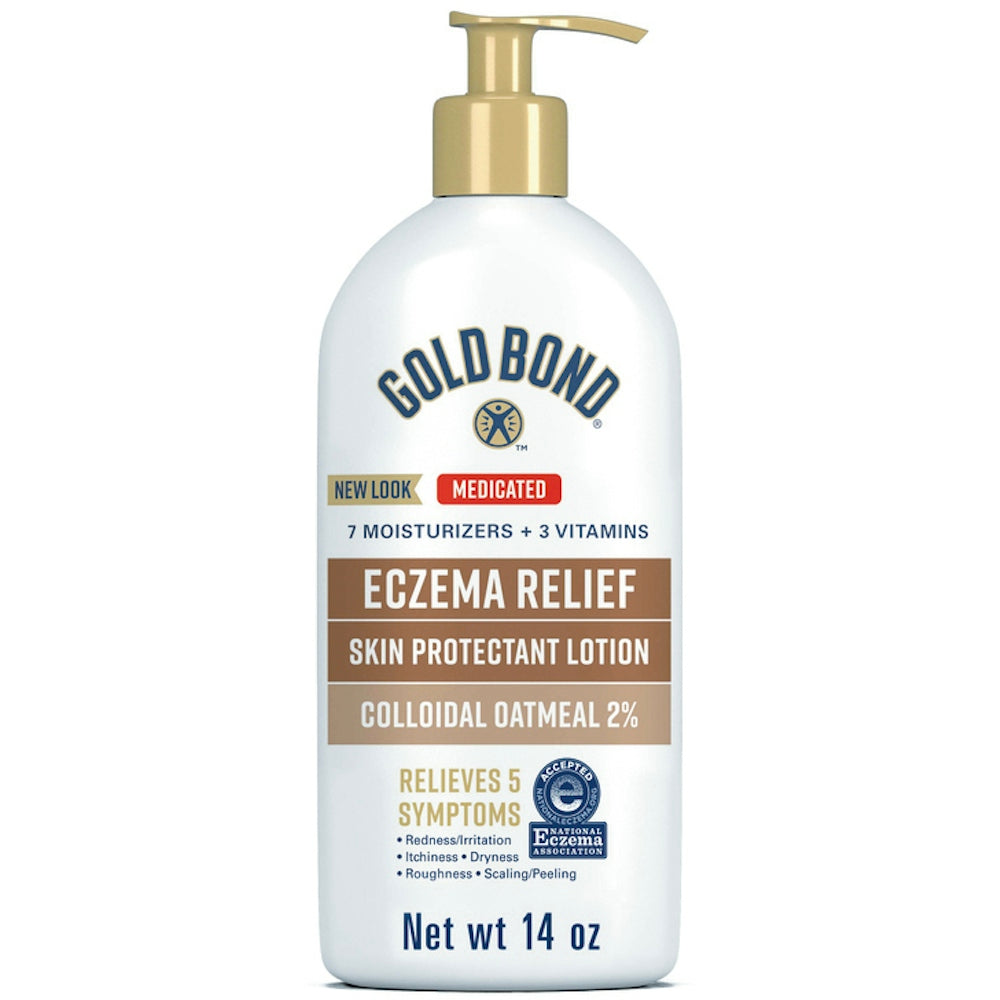 Gold Bond Ultimate Eczema Relief Lotion, 14 oz, moisturizing skin protectant with soothing formula for dry, irritated skin