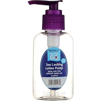 GTG Locking Lotion Pump from Pasteur Pharmacy, 3-ounce lotion and moisturizer dispenser with locking mechanism.