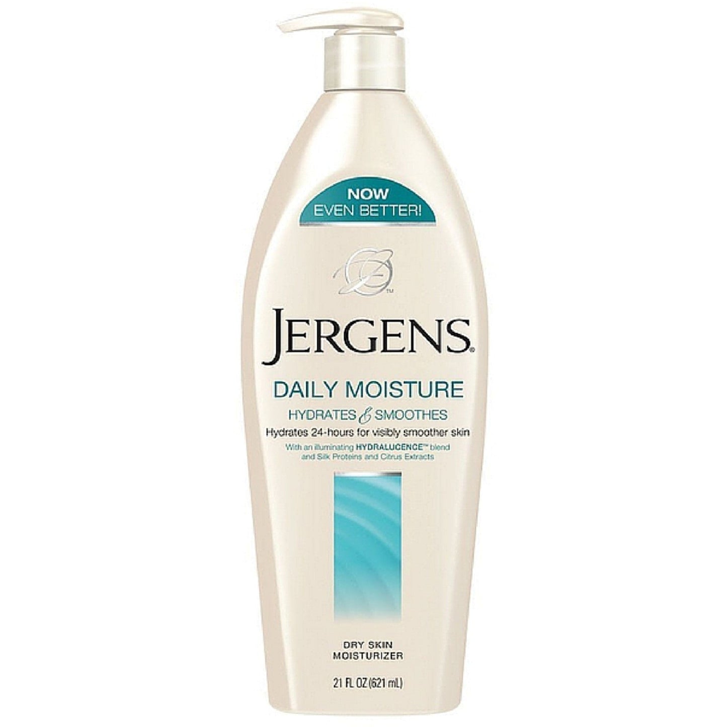Jergens Daily Moisturizer lotion for dry skin in a 21 fl oz bottle, suitable for hydrating and nourishing skin.