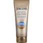 Jergens Natural Glow +Firming daily moisturizer in 7.5 oz bottle, for medium to deep skin tones, with a smooth lotion texture.