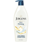 Jergens Skin Firming Body Lotion in 16.8 oz bottle, moisturizing and nourishing for smooth, firm skin.