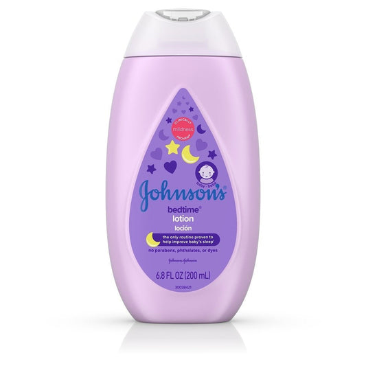 Johnson's Baby Bedtime Lotion, 13.6 fl oz, soothing moisturizer for babies with gentle formula and calming scent.