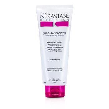 Kerastase Reflection Chroma Sensitive Cleansing Balm in a jar, a nourishing lotion and moisturizer for hair care.