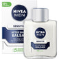 Nivea Men After Shave Balsam 100ml Sensitive lotion and moisturizer, clear bottle with blue cap and label, for soothing skin