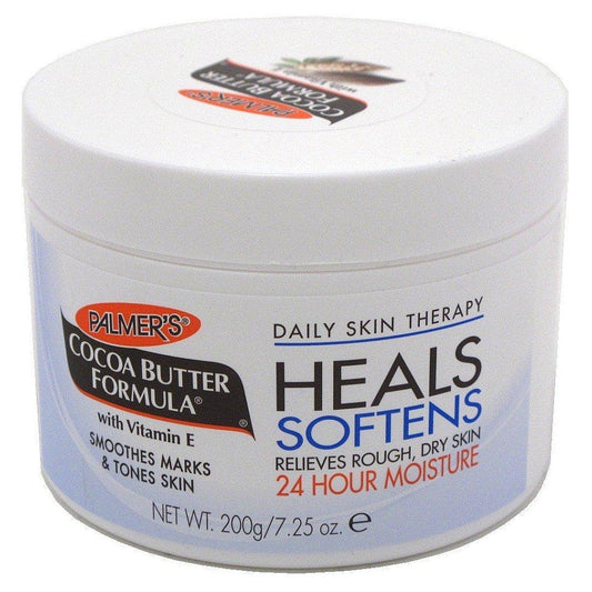 Palmer's Cocoa Butter Formula Daily Skin Therapy solid lotion jar showing smooth cocoa butter and moisturizing label.