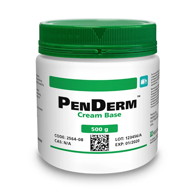 Pasteur Pharmacy Penderm DS Base Cream 500g jar, a soothing lotion and moisturizer for skin hydration and care.