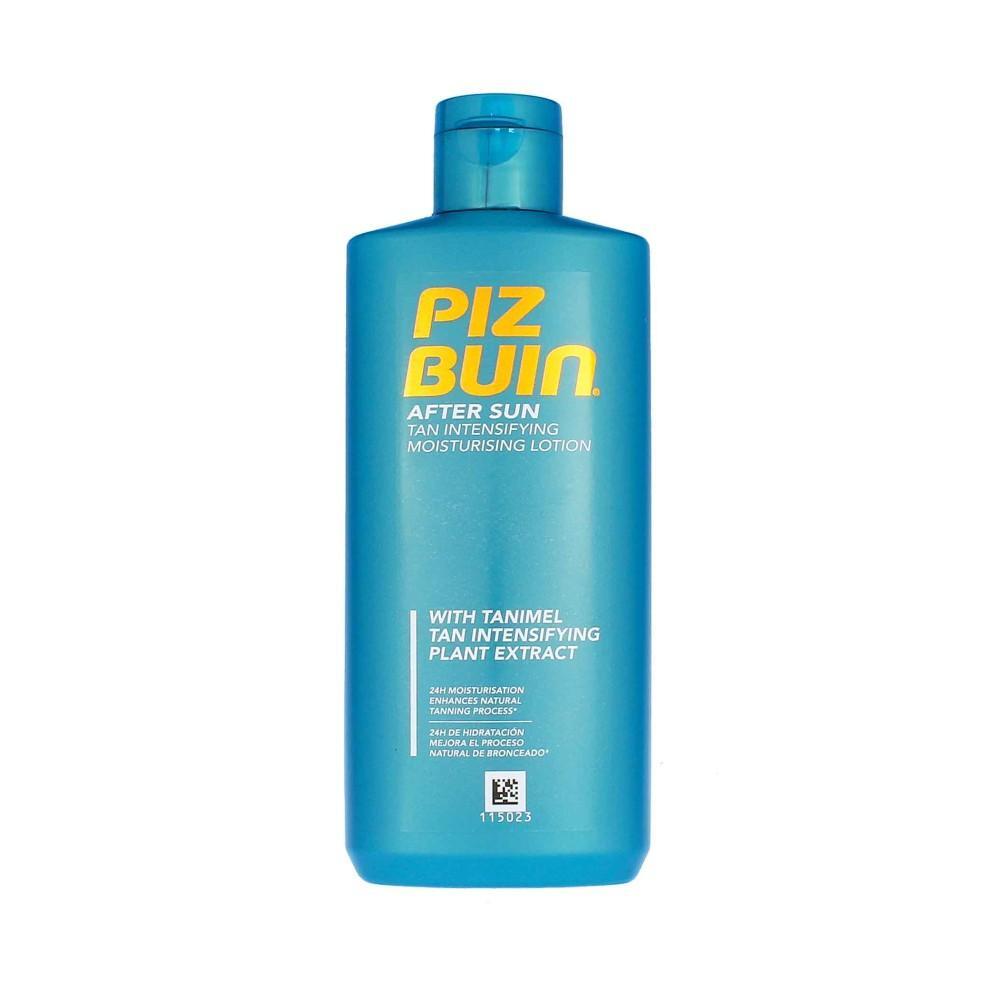 Piz Buin After Sun Soothing Cooling Moisturising Lotion in a 200ml bottle, designed to hydrate and refresh skin after sun exposure.