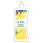 St. Ives daily hydrating Vitamin E and avocado body lotion in a 21oz bottle, moisturizing and nourishing skin naturally.