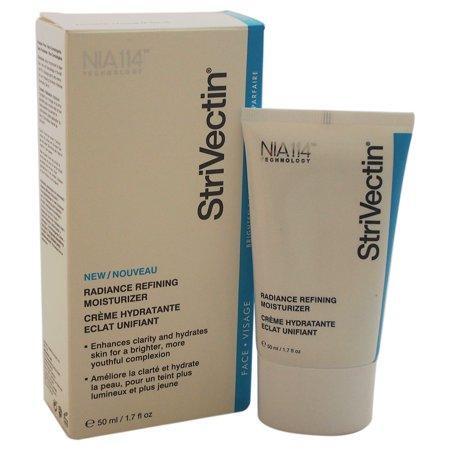Pasteur Pharmacy Strivectin Radiance Refining Moisturizer 1.7 oz in a white jar with a silver lid, showcasing smooth, luminous skin.
