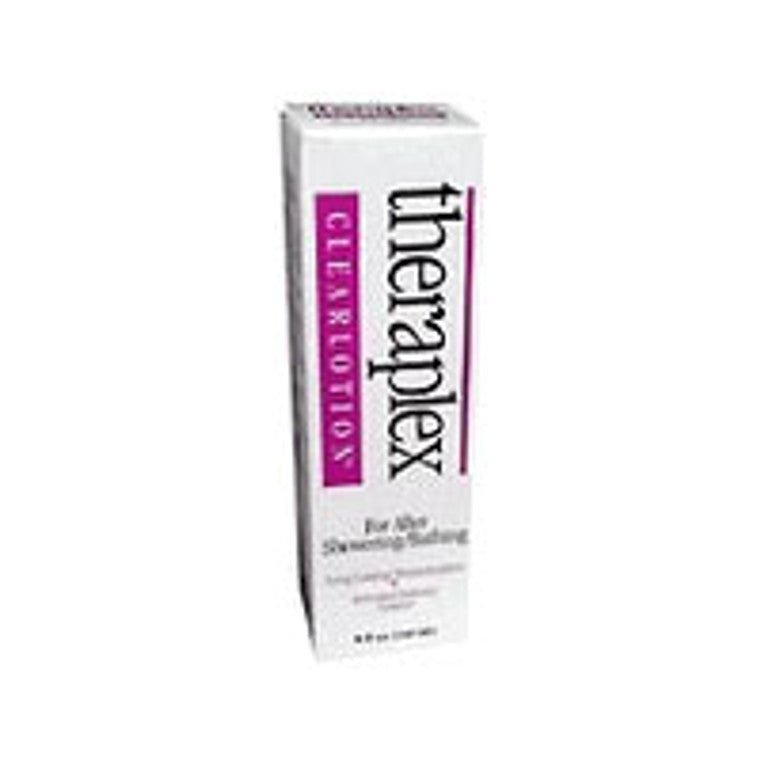 Theraplex Clear Emollient Lotion in an 8 oz bottle, moisturizing and soothing lotion for dry skin, by Pasteur Pharmacy.