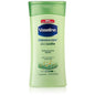 Vaseline Intensive Care Moisturizing Body Lotion with Aloe Vera, soothing hydration, in a pump bottle, on a white background.