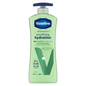 Vaseline Intensive Care Soothing Hydration Aloe Body Lotion in 20.3 oz bottle, moisturizing and soothing skin.