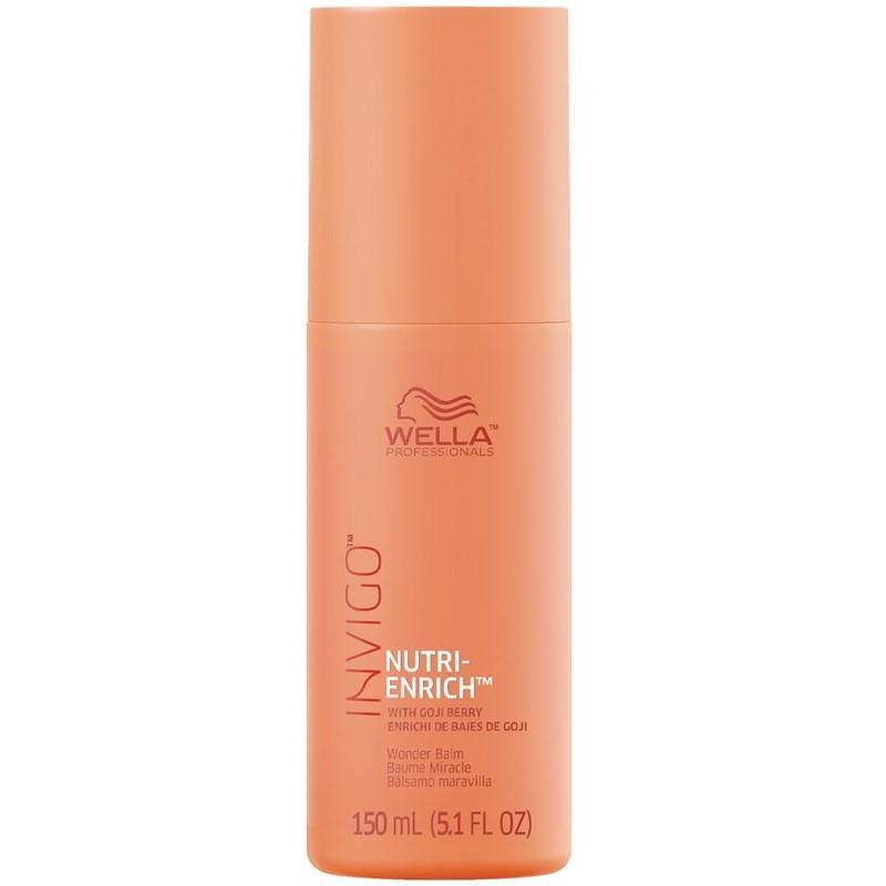 Wella Invigo Nutri-Enrich Wonder Balm 5 oz lotion and moisturizer in a white tube with a black cap.