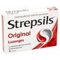 Strepsils Original Antiseptic Action lozenges in a box, designed to soothe sore throats and provide antiseptic relief.