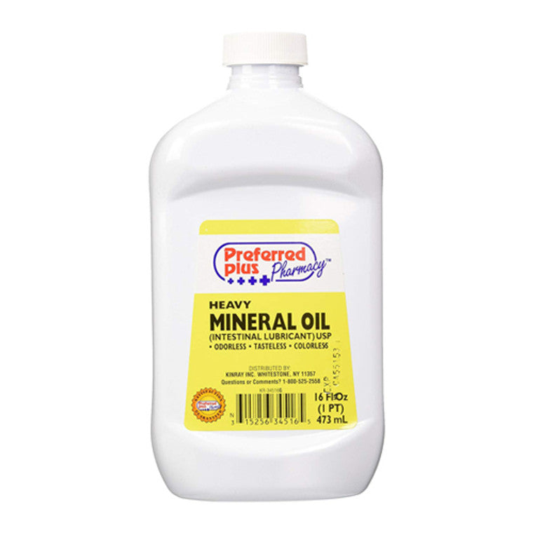 Grecian Formula Mineral Oil Lubricant by Pasteur Pharmacy, 16 oz bottle, used for constipation relief and gentle bowel support.