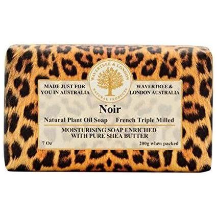 Wavertree & London Australian Natural Noir luxury soap bar by Pasteur Pharmacy, 7 oz, with a sleek black packaging and elegant design.