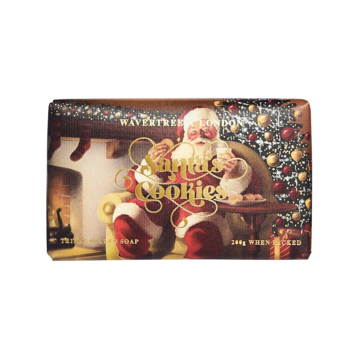 Wavertree & London Australian Natural Santa's Cookies luxury soap bar, 7 oz, in a decorative packaging, natural ingredients, handcrafted.