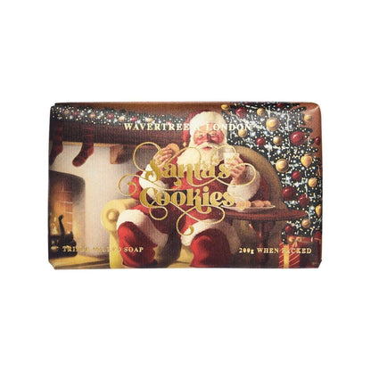 Wavertree & London Australian Natural Santa's Cookies luxury soap bar, 7 oz, in a decorative packaging, natural ingredients, handcrafted.