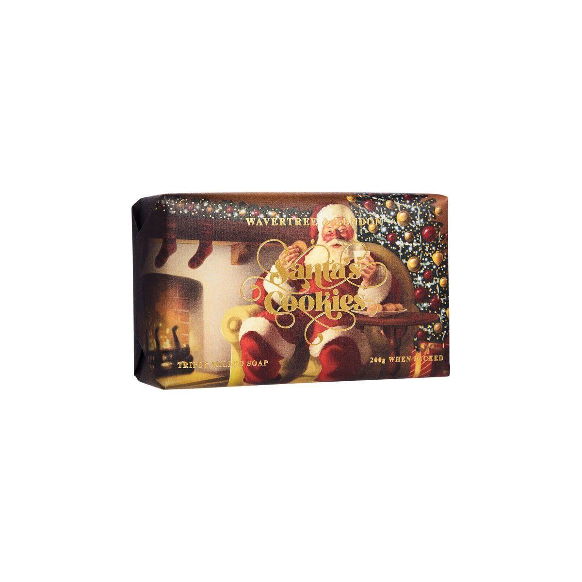 Wavertree & London Australian Natural Santa’s Cookies luxury soap bar by Pasteur Pharmacy, 7 oz, featuring festive packaging and natural ingredients.