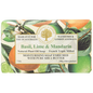 Wavertree & London Basil Lime Mandarin Luxury Soap Bar by Pasteur Pharmacy, 7 oz, natural soap with fresh citrus and herbal scent