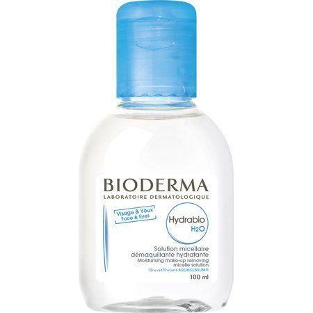Bioderma Hydrabio H2O moisturizing micelle water makeup remover in 3.4 oz bottle, gentle skincare for removing makeup and impurities.