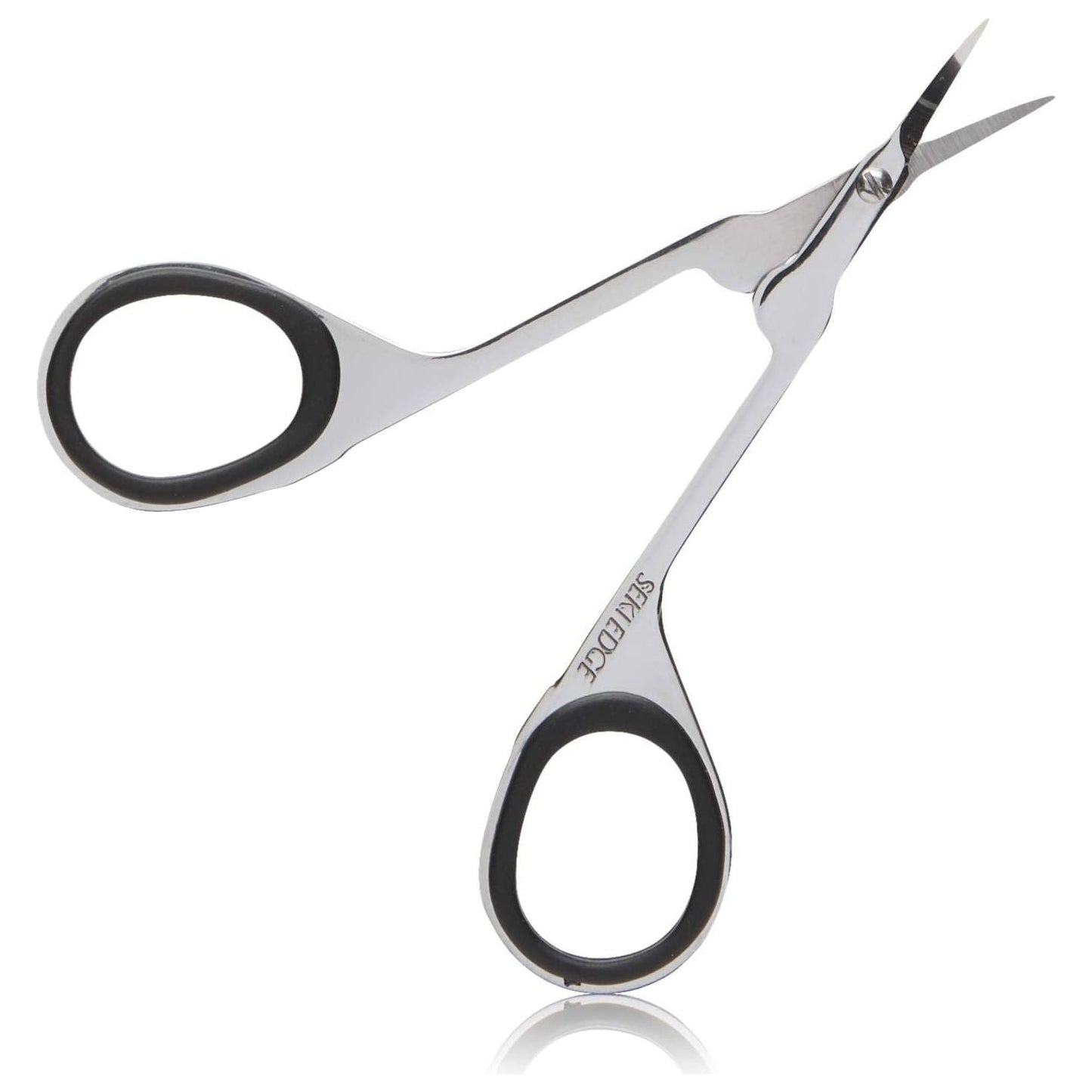 Seki Edge stainless steel make-up scissors with sharp blades for precise grooming, displayed on a white background.