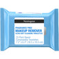 Neutrogena fragrance-free makeup remover face wipes from Pasteur Pharmacy, gentle for waterproof makeup, dirt, and oil, plant-based fibers.