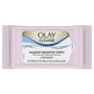 Olay Cleanse Rose Water Makeup Remover Wipes in a package, designed for gentle makeup removal with rose water for refreshed skin.