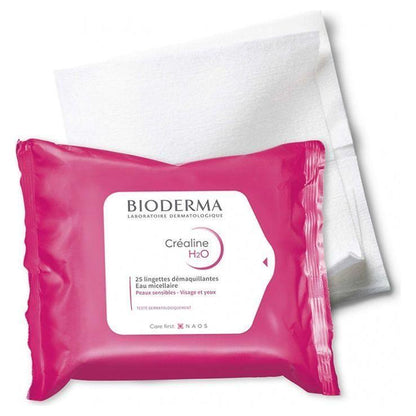 Bioderma Sensibio H2O Makeup Removing Wipes by Pasteur Pharmacy, 25 micellar water wipes for gentle facial cleansing.