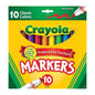 Crayola Broad Line Markers in classic colors, 10-pack, colorful marker tips with vibrant ink, ideal for art and craft projects.