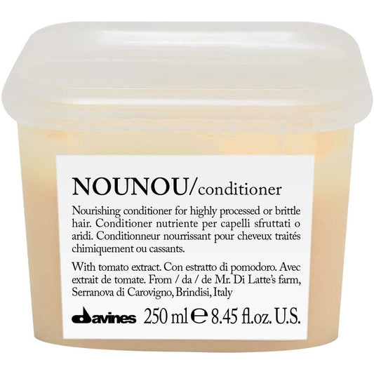Davines Nounou Hair Mask 250ml in a jar, nourishing treatment for dry and damaged hair, displayed with product packaging.