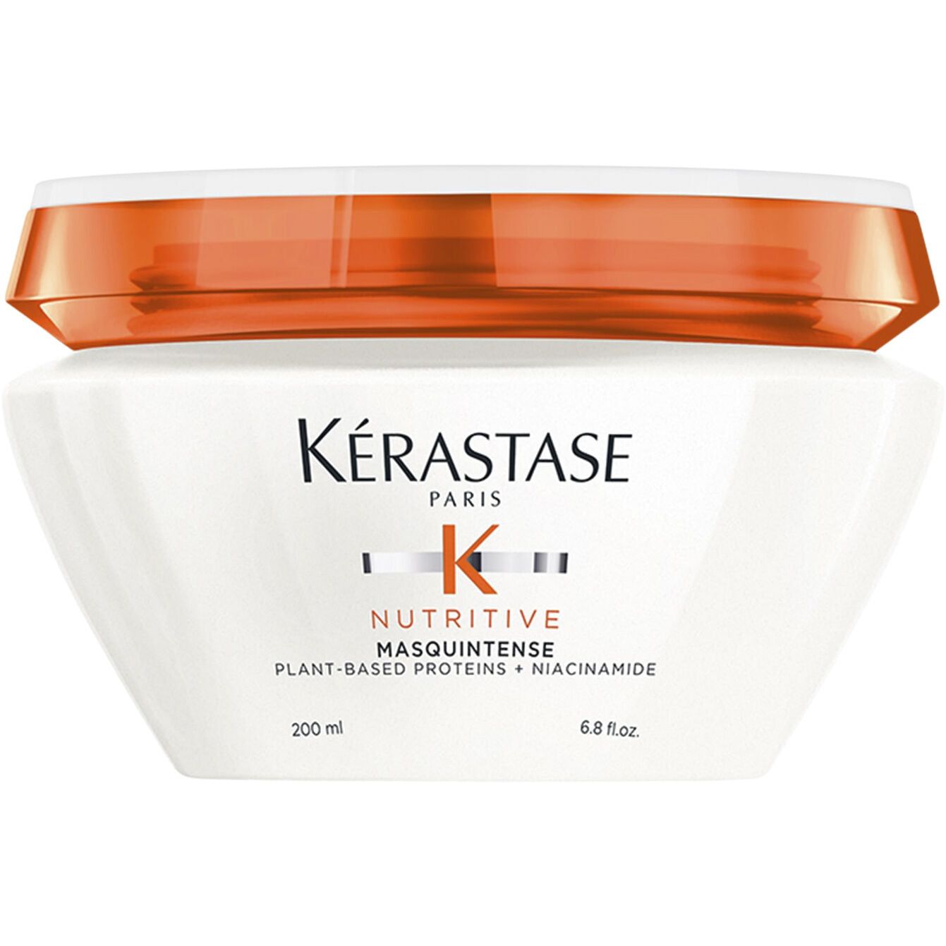Kérastase Nutritive Masquintense regenerating hair mask for dry hair, 200ml, in a jar with a smooth, creamy texture.