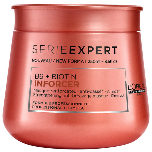 L'Oreal Professionnel Serie Expert Inforcer Mask 250ml, nourishing hair mask with key ingredients for strengthened hair.