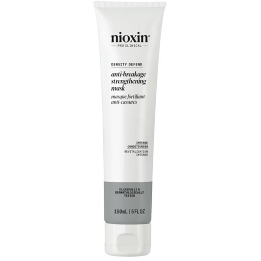 Nioxin Pro Clinical Density Defend anti-breakage strengthening mask in 5 oz jar, designed to strengthen and protect hair.