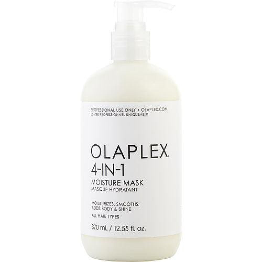Olaplex 4 in 1 Moisture Mask in 370ml jar, hydrating hair mask by Pasteur Pharmacy, smooths and nourishes hair.