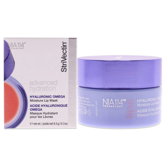 StriVectin Hyaluronic Omega Moisture Lip Mask in 0.3 oz jar, nourishing skincare product for hydrated lips.