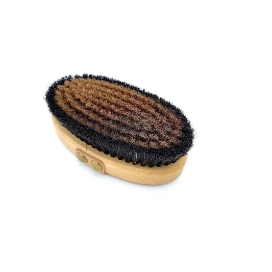 Dural Fine Bronze Wire Horse Hair Ionic Massage Brush with oiled beech wood handle for body massage by Pasteur Pharmacy
