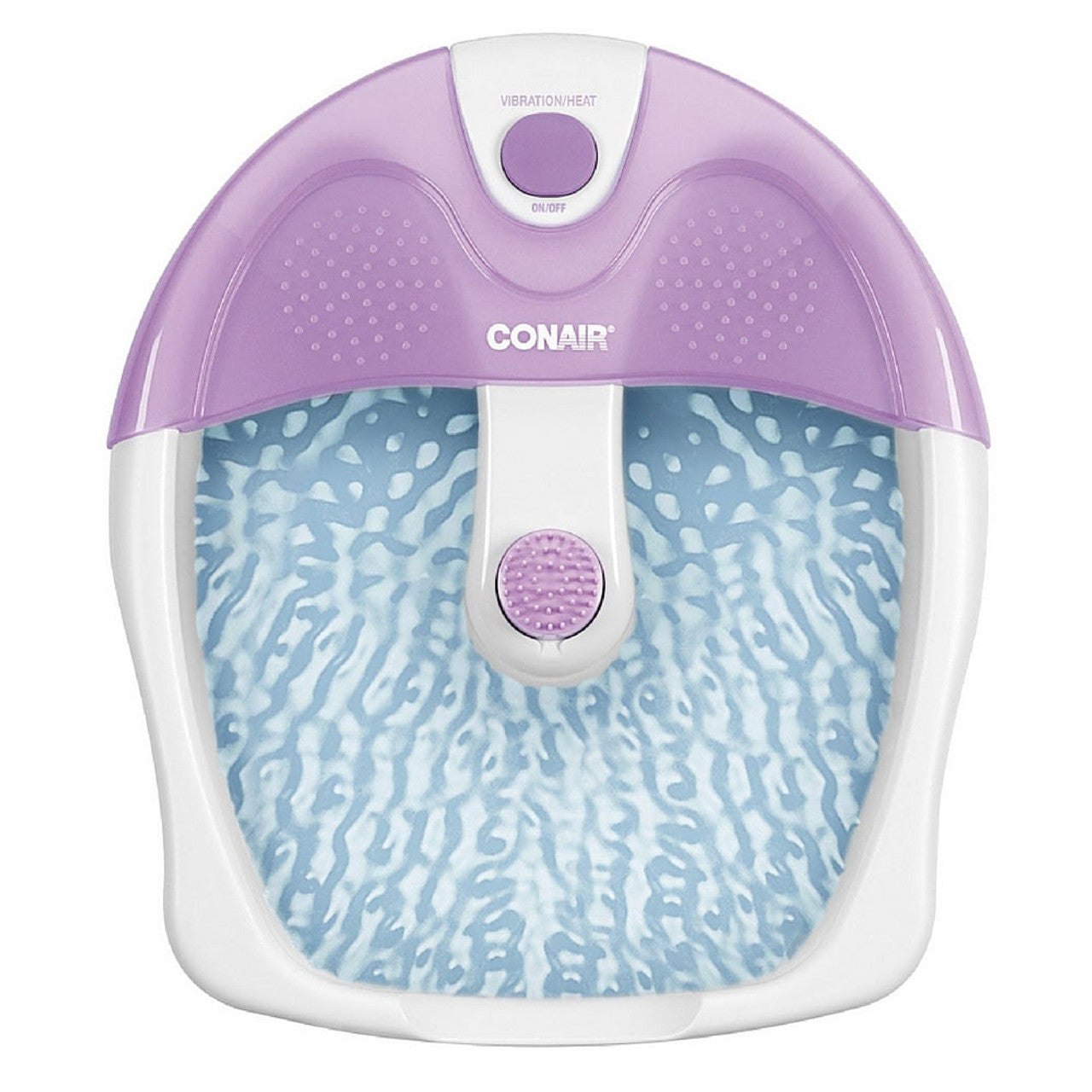 Conair FB3 Foot Spa Massager with vibration and heat features, featuring a basin with textured surface and control panel.